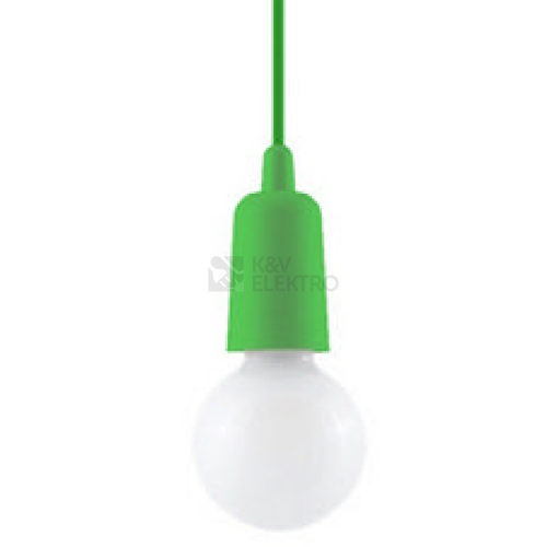 Závěsné svítidlo SOLLUX Diego 1 E27 1x60W bez zdroje PVC zelená SL.0581
