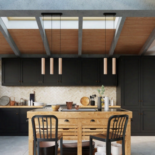 Závěsné svítidlo SOLLUX Lino 3 GU10 3x40W bez zdroje přírodní dřevo SL.0638