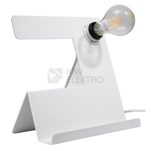 Stolní lampa SOLLUX Incline E27 1x60W bez zdroje ocel bílá SL.0668