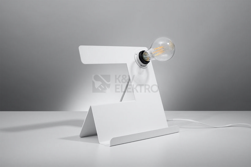 Obrázek produktu Stolní lampa SOLLUX Incline E27 1x60W bez zdroje ocel bílá SL.0668 1