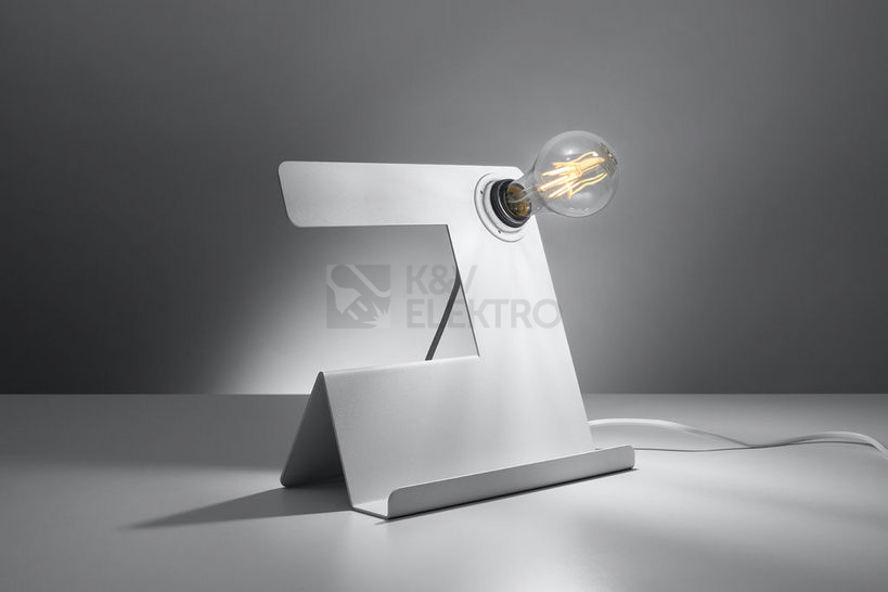 Obrázek produktu Stolní lampa SOLLUX Incline E27 1x60W bez zdroje ocel bílá SL.0668 2