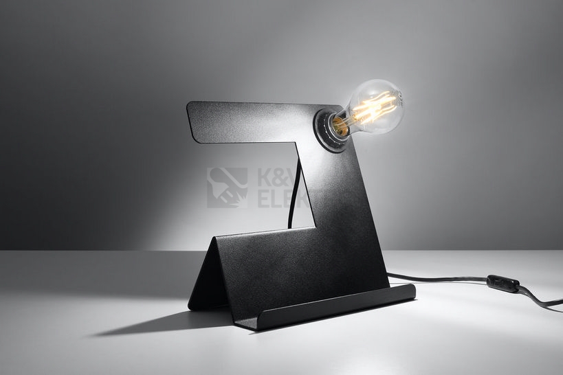 Obrázek produktu Stolní lampa SOLLUX Incline E27 1x60W bez zdroje ocel černá SL.0669 2