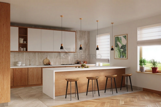 Obrázek produktu Závěsné svítidlo SOLLUX Qubic E27 1x60W bez zdroje beton/dřevo černá/přírodní dřevo SL.0963 4