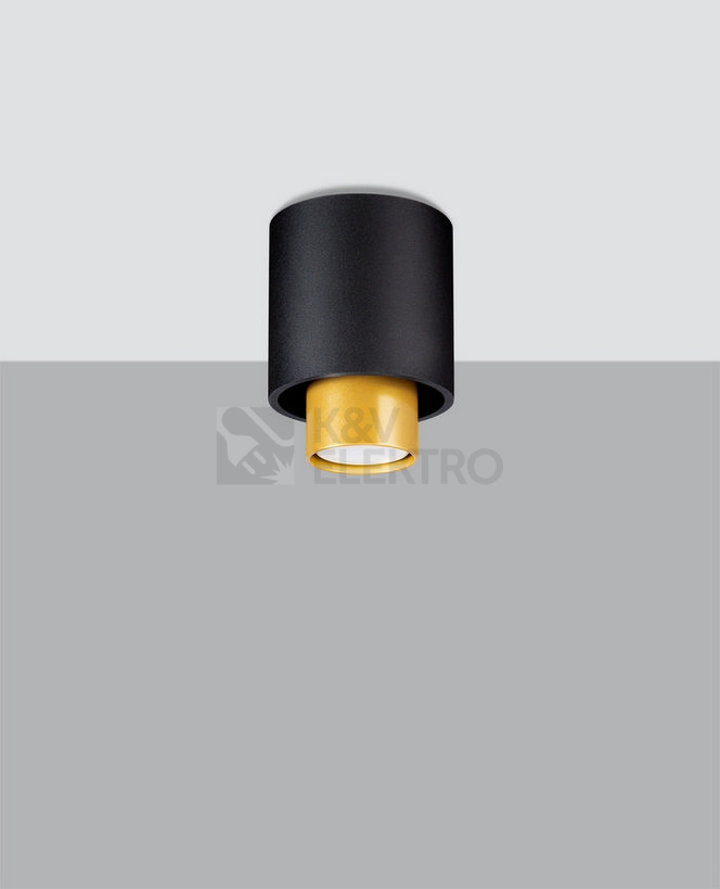 Obrázek produktu Stropní svítidlo SOLLUX Nesi GU10 1x40W bez zdroje ocel černá/zlatá SL.0982 1