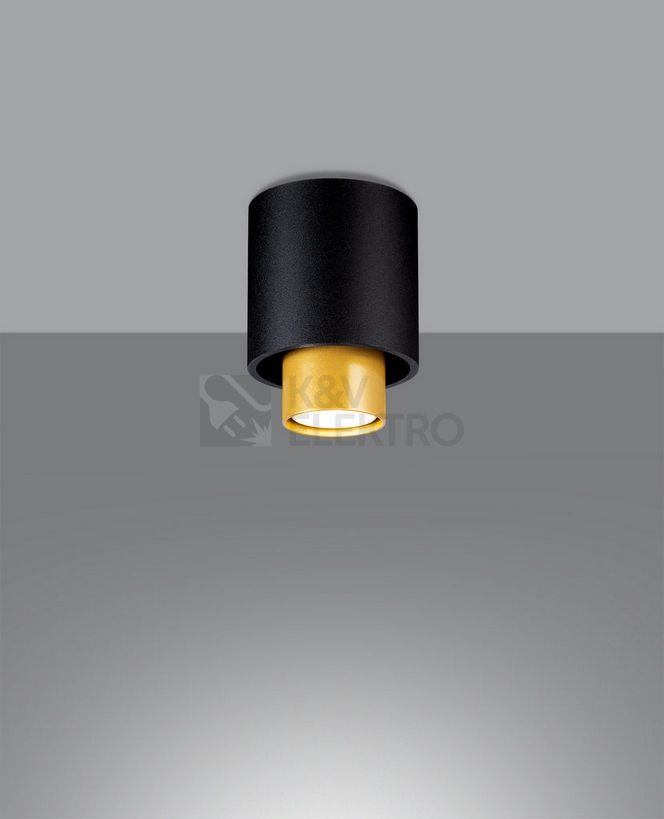 Obrázek produktu Stropní svítidlo SOLLUX Nesi GU10 1x40W bez zdroje ocel černá/zlatá SL.0982 2