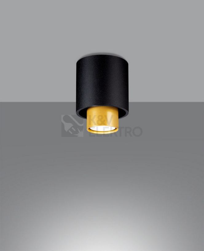Obrázek produktu Stropní svítidlo SOLLUX Nesi GU10 1x40W bez zdroje ocel černá/zlatá SL.0982 2