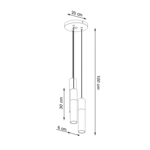 Závěsné svítidlo SOLLUX Pablo 3P GU10 3x40W bez zdroje ocel černá/přírodní dřevo SL.1014 (obrázek 4)