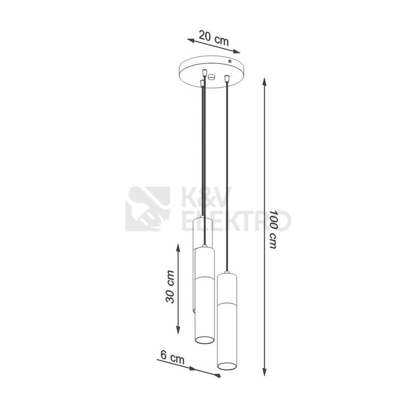 Obrázek produktu Závěsné svítidlo SOLLUX Pablo 3P GU10 3x40W bez zdroje ocel černá/přírodní dřevo SL.1014 3