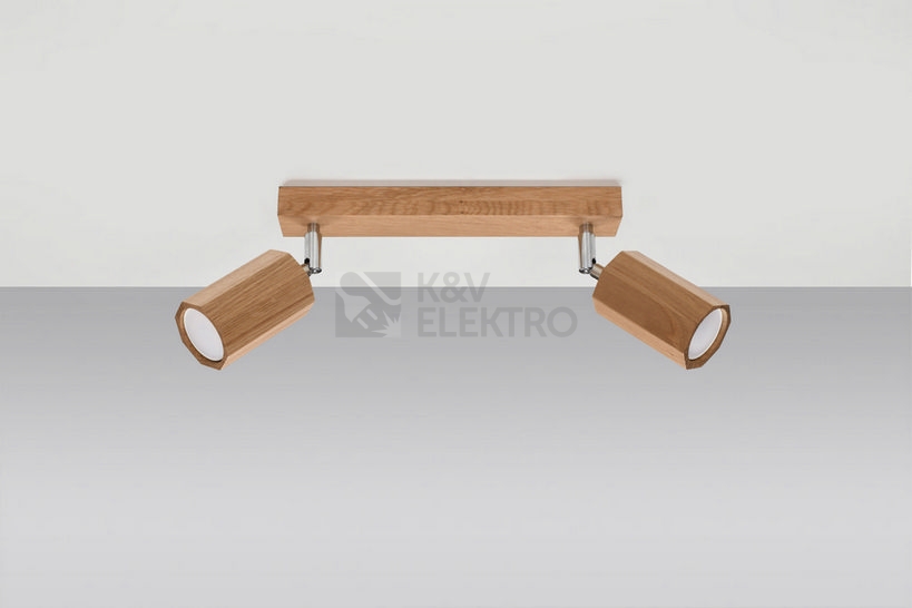 Obrázek produktu Stropní svítidlo SOLLUX Zeke 2 GU10 2x40W bez zdroje dub SL.1029 1