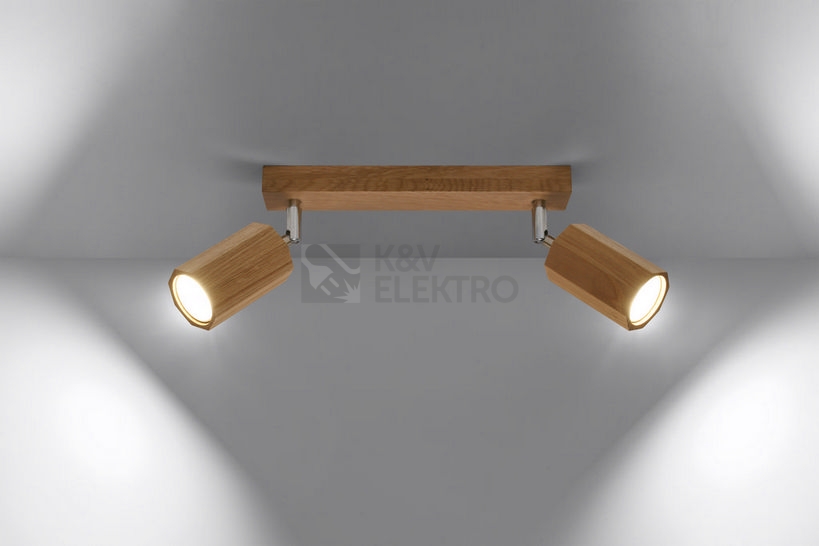 Obrázek produktu Stropní svítidlo SOLLUX Zeke 2 GU10 2x40W bez zdroje dub SL.1029 2