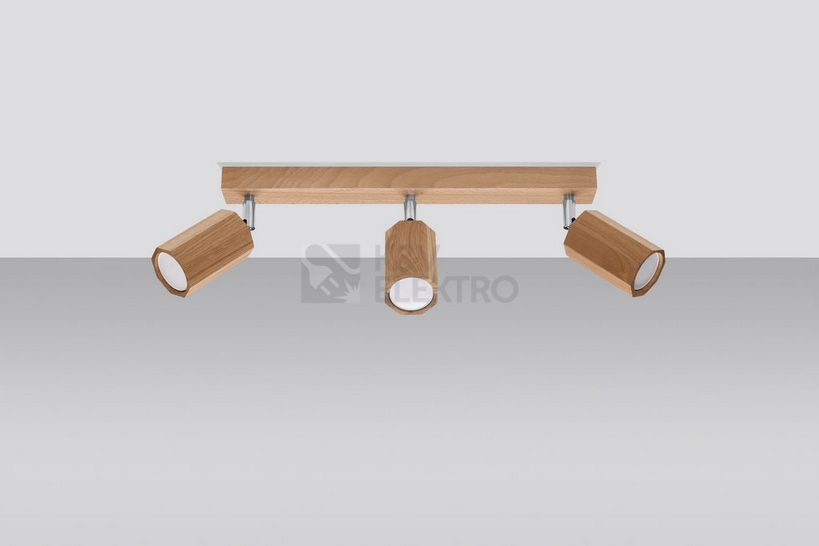 Obrázek produktu Stropní svítidlo SOLLUX Zeke 3 GU10 3x40W bez zdroje dub SL.1030 1