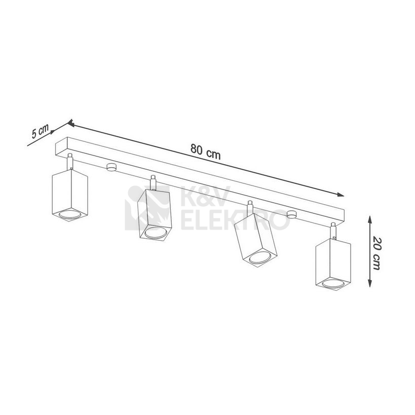 Obrázek produktu Stropní svítidlo SOLLUX Keke 4 GU10 4x40W bez zdroje dub SL.1038 3