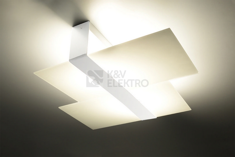 Obrázek produktu Stropní svítidlo SOLLUX Massimo E27 2x60W bez zdroje ocel/sklo bílá SL.1045 2