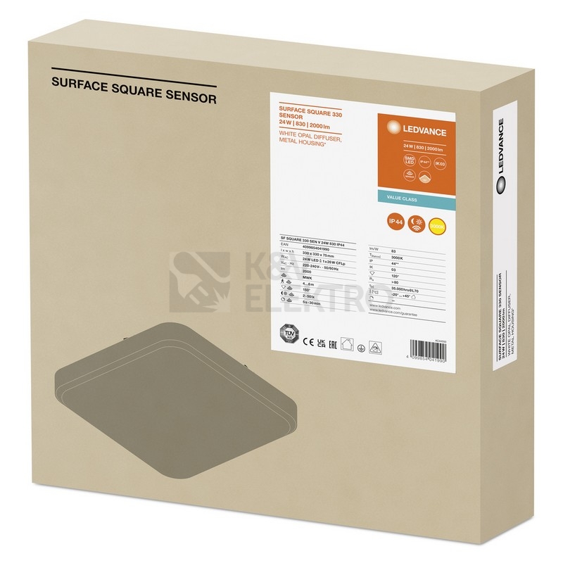 Obrázek produktu LED svítidlo LEDVANCE SF Square 24W 3000K 330mm IP44 s pohybovým čidlem 1