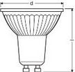 LED žárovka GU10 PAR16 LEDVANCE 4,3W (32W) teplá bílá (2700K) reflektor 120° (obrázek 3)
