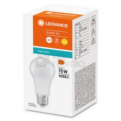 Obrázek produktu LED žárovka E27 LEDVANCE CL A FR 10W (75W) teplá bílá (2700K) 1
