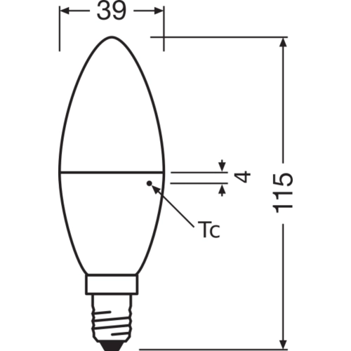 LED žárovka E14 LEDVANCE CL B FR 7,5W (60W) teplá bílá (2700K) svíčka (obrázek 3)