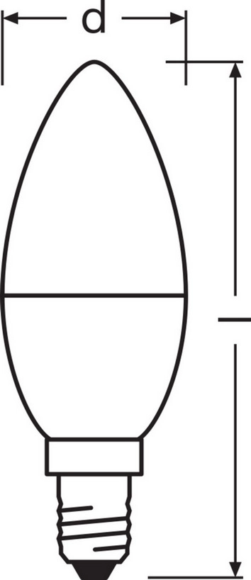 LED žárovka E14 LEDVANCE CL B FR 4,9W (40W) teplá bílá (2700K) svíčka (obrázek 3)
