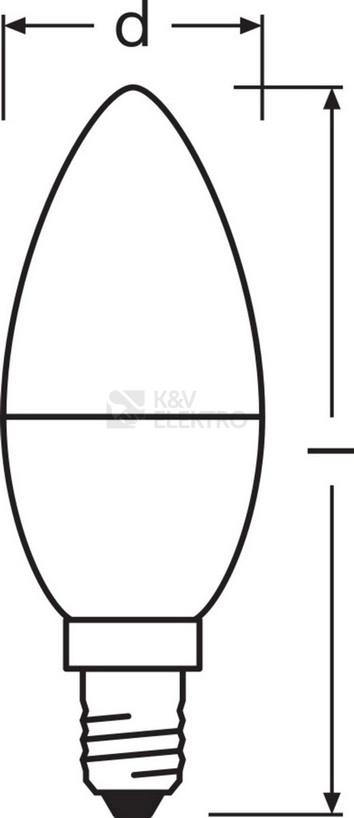 Obrázek produktu LED žárovka E14 LEDVANCE CL B FR 4,9W (40W) neutrální bílá (4000K) svíčka 3