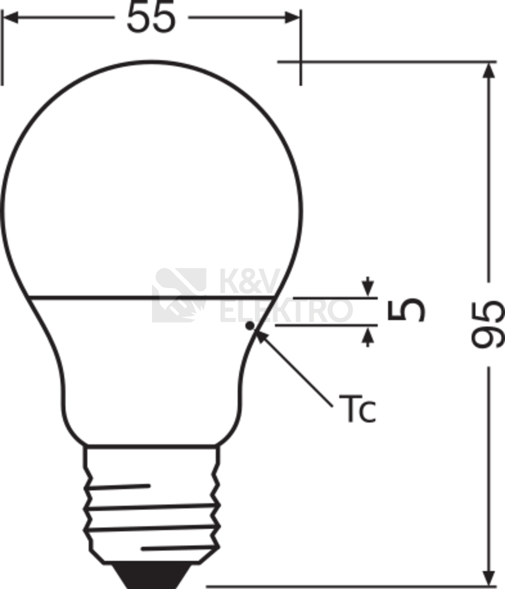 Obrázek produktu LED žárovka E27 LEDVANCE CL A FR 4,9W (40W) teplá bílá (2700K) 2