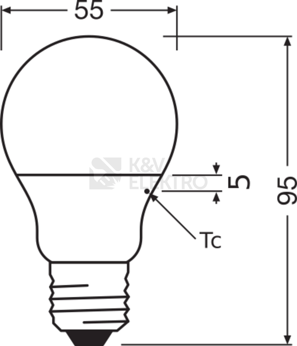 Obrázek produktu LED žárovka E27 LEDVANCE CL A FR 4,9W (40W) studená bílá (6500K) 2