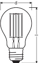 LED žárovka E27 LEDVANCE Filament CLA FIL V 7,5W (75W) teplá bílá (2700K) (obrázek 3)