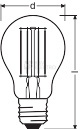 Obrázek produktu LED žárovka E27 LEDVANCE Filament CL A FIL 7,5W (75W) teplá bílá (2700K) 2