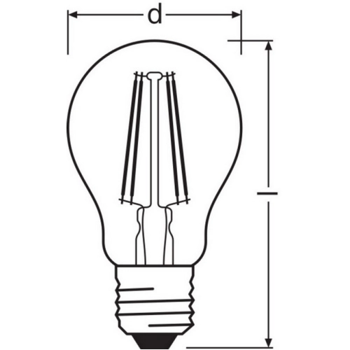 LED žárovka E27 LEDVANCE Filament CL A FIL 6,5W (60W) teplá bílá (2700K) (obrázek 4)
