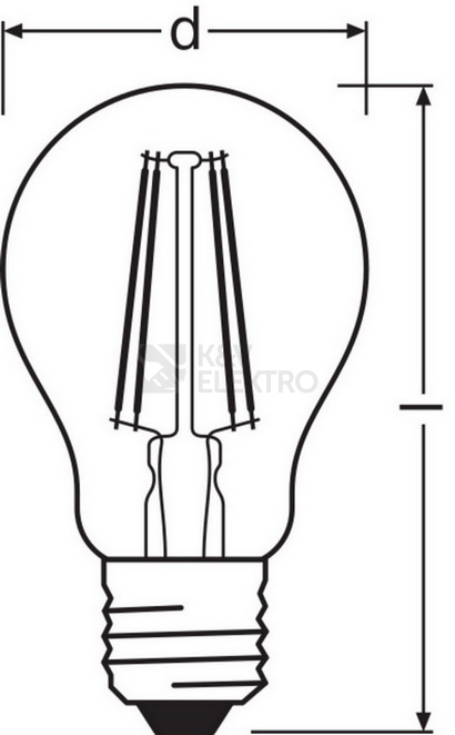 Obrázek produktu LED žárovka E27 LEDVANCE Filament CL A FIL 4W (40W) teplá bílá (2700K) 2