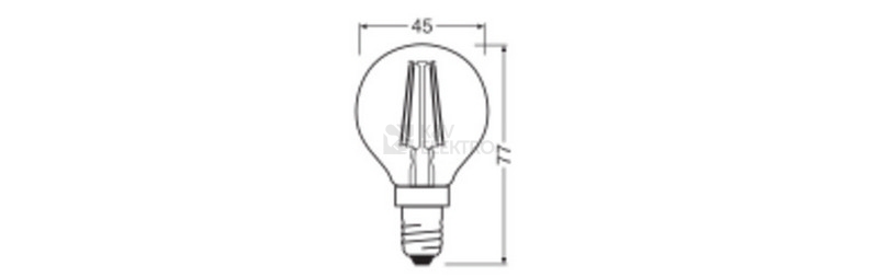 Obrázek produktu LED žárovka E14 LEDVANCE Filament 4W (40W) teplá bílá (2700K) 3