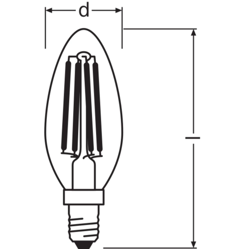 LED žárovka E14 LEDVANCE CL B FIL 4W (40W) teplá bílá (2700K) svíčka (obrázek 4)