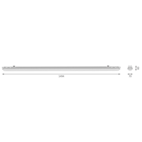 Zářivka LEDVANCE Damp Proof Eco 1500mm 66W/4000K neutrální bílá IP65 (obrázek 2)