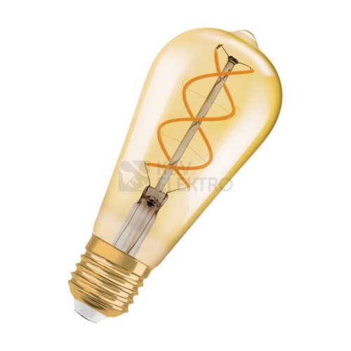  LED žárovka Vintage 1906 E27 OSRAM 4W (25W) teplá bílá (2000K) Retro Filament Gold Edison stmívatelná