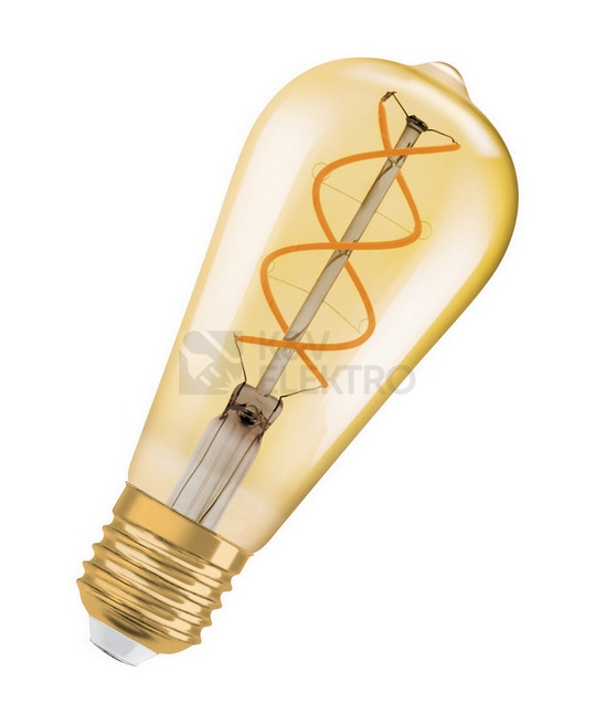 Obrázek produktu LED žárovka Vintage 1906 E27 OSRAM 4W (28W) teplá bílá (2000K) Retro Filament Gold Edison stmívatelná 0