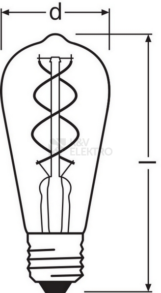 Obrázek produktu LED žárovka Vintage 1906 E27 OSRAM 4W (28W) teplá bílá (2000K) Retro Filament Gold Edison stmívatelná 3