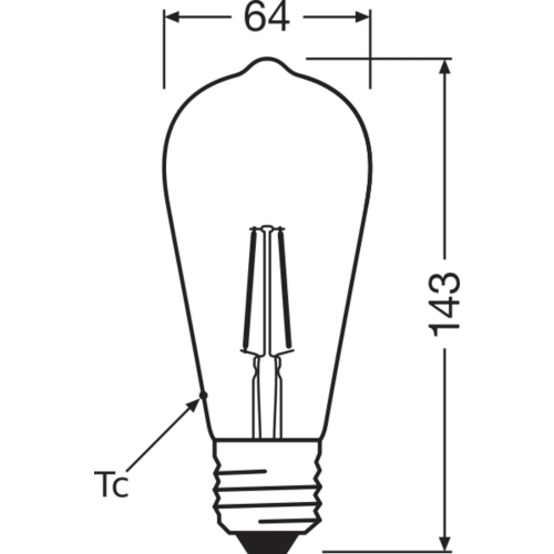 LED žárovka Vintage 1906 E27 OSRAM 2,5W (22W) teplá bílá (2400K) Retro Filament Gold Edison (obrázek 2)