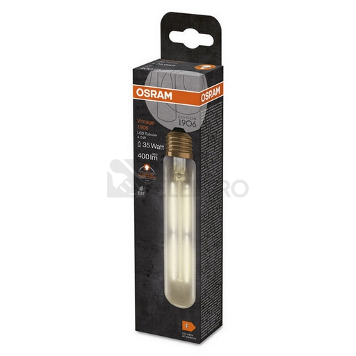 Obrázek produktu LED žárovka Vintage 1906 E27 OSRAM 4W (35W) teplá bílá (2000K) Retro Filament Gold Tubular 1