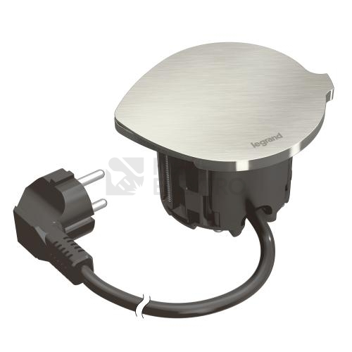 Obrázek produktu Vestavná zásuvka Legrand Incara Disq 60 1x230V černá s kovovým krytem 654723 1