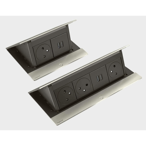 Výklopná zásuvková krabice Incara POPUP Legrand 654800 4M broušený hliník