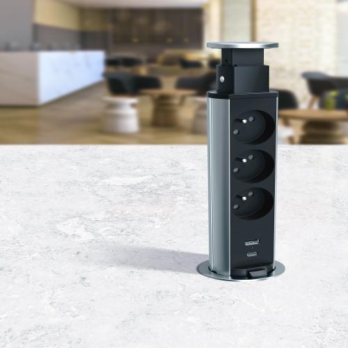 Výsuvný sloupek Legrand Incara Tower 60 3zásuvky + USB A+C 654970