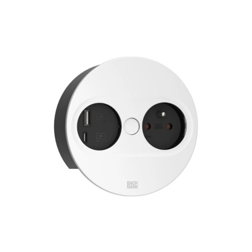 Stolní zásuvka BACHMANN Twist 946.206 230V + USB nabíječka A/C 22W matná bílá