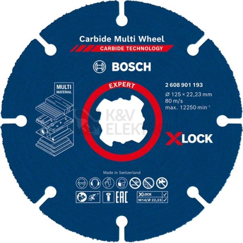 Víceúčelový řezný kotouč 125mm Bosch EXPERT Carbide Multi Wheel X-LOCK 2.608.901.193