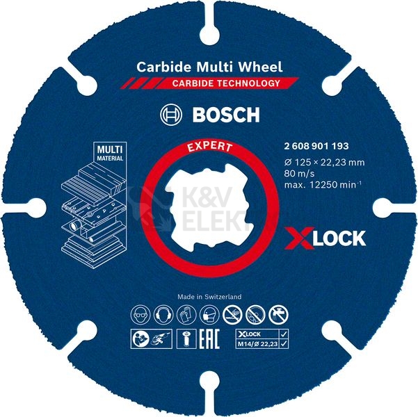 Obrázek produktu Víceúčelový řezný kotouč 125mm Bosch EXPERT Carbide Multi Wheel X-LOCK 2.608.901.193 0