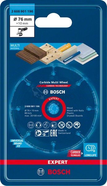 Obrázek produktu Víceúčelový řezný kotouč 76mm Bosch EXPERT Carbide Multi Wheel X-LOCK 2.608.901.196 1