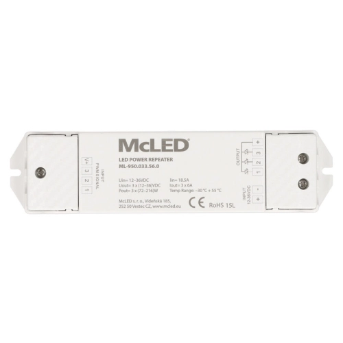 Zesilovač signálu RGB LED pásky McLED ML-950.033.56.0