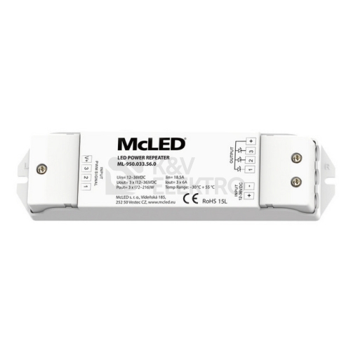 Zesilovač signálu RGB LED pásky McLED ML-950.033.56.0
