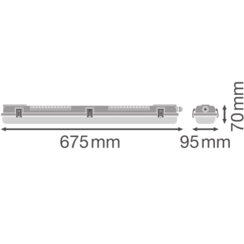 Zářivka LEDVANCE Damp Proof 600mm IP65 G13 pro dvě LED trubice T8 (obrázek 3)