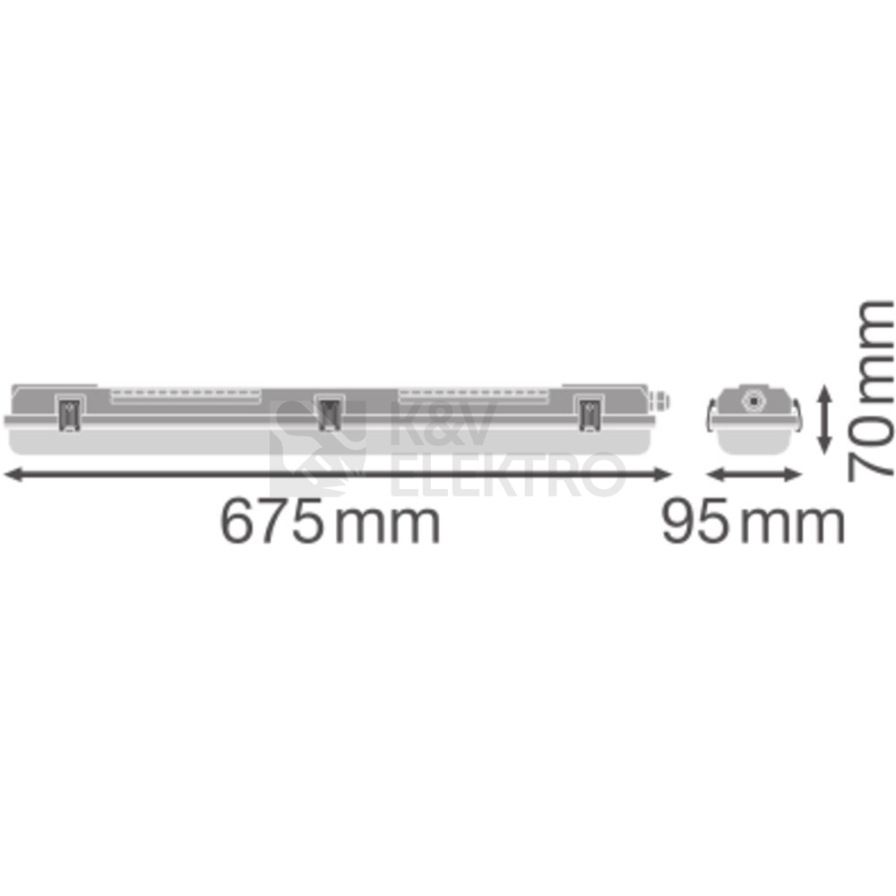 Obrázek produktu Zářivka LEDVANCE Damp Proof 600mm IP65 G13 pro dvě LED trubice T8 2