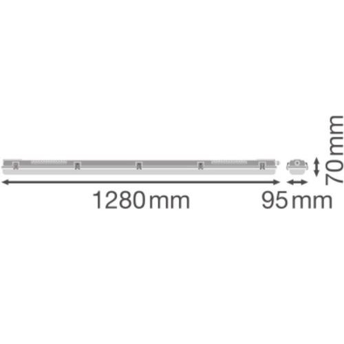 Zářivka LEDVANCE Damp Proof Housing 1200mm IP65 pro dvě LED trubice T8 (obrázek 3)