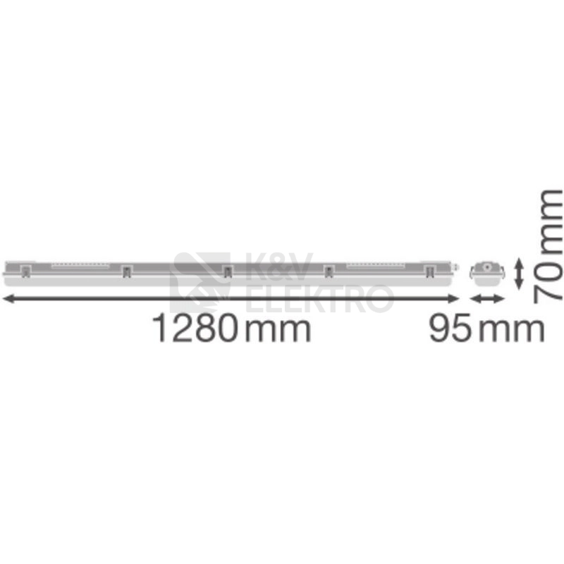 Obrázek produktu Zářivka LEDVANCE Damp Proof Housing 1200mm IP65 pro dvě LED trubice T8 2